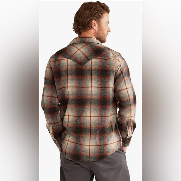 Pendleton | Men’s red/grey Canyon Plaid Western button down shirt, pockets, sz L - Picture 3 of 16